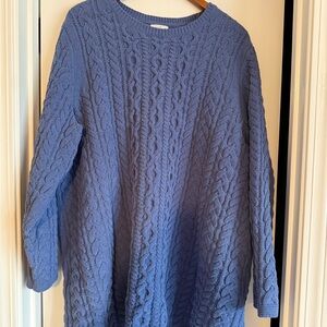 J. Jill Women's Cable Knit Sweater - Cornflower Blue